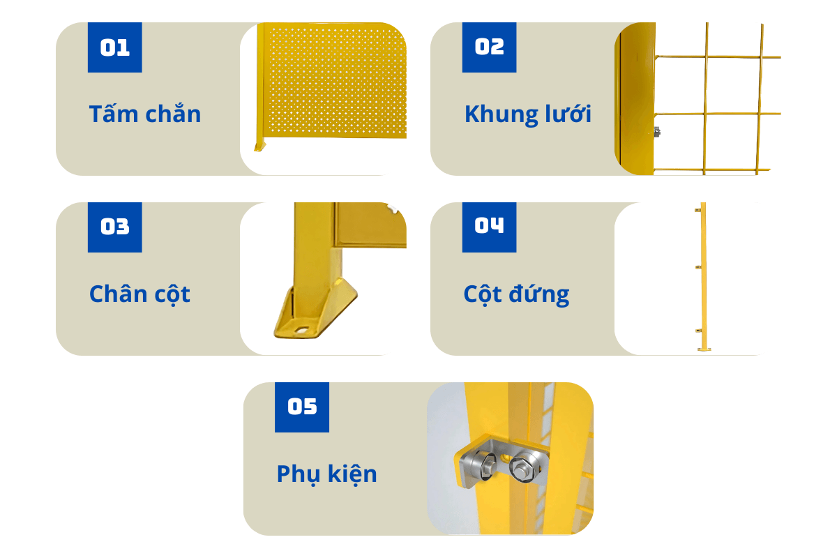Cấu tạo chi tiết hàng rào bảo vệ đục lỗ