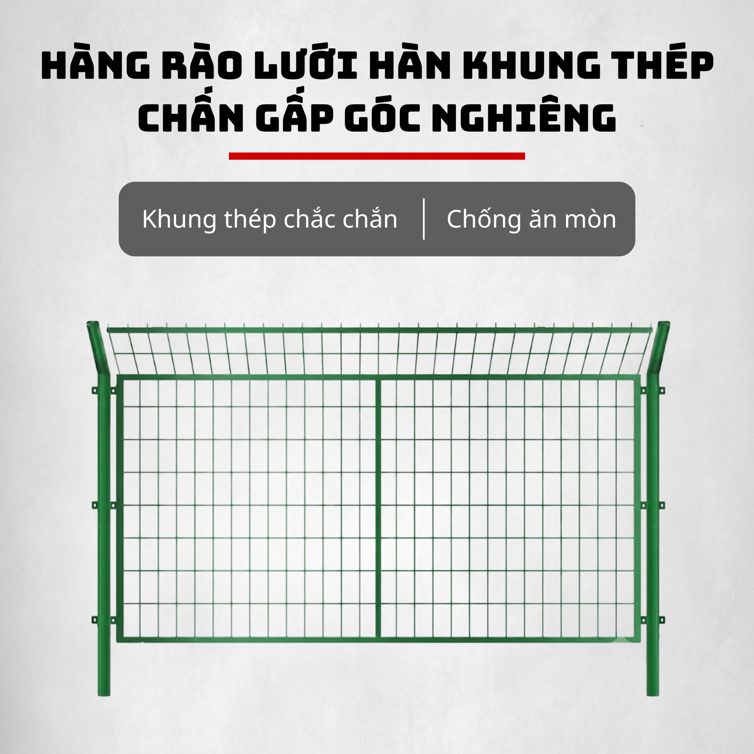 Hàng Rào Khung Thép Chấn Gấp Góc Nghiêng