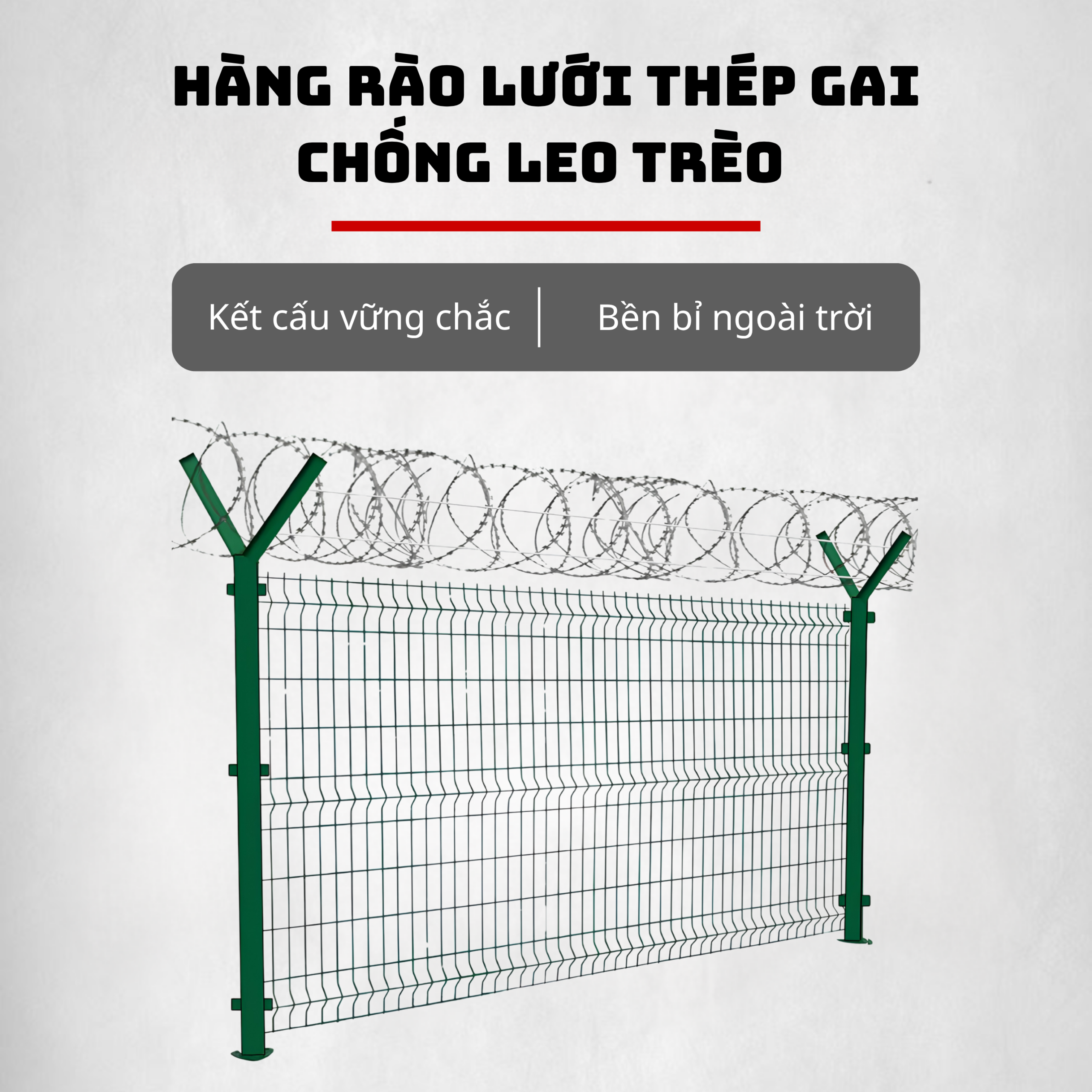 Hàng Rào Lưới Thép Gai Chống Leo Trèo